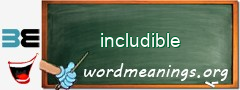 WordMeaning blackboard for includible